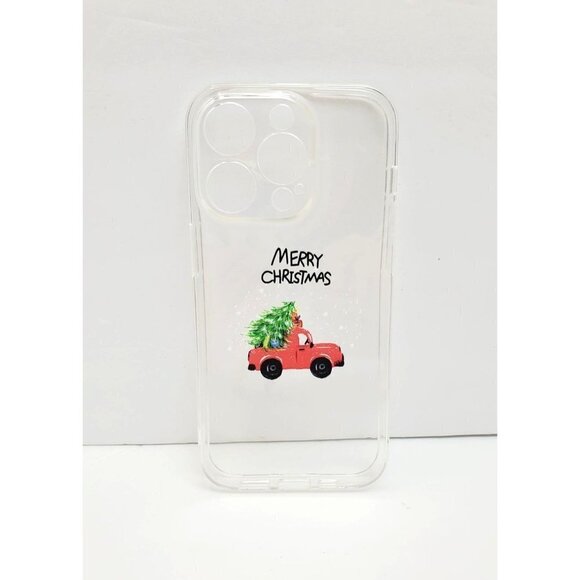 Iphone 14 Pro Christmas Tree Red Truck Merry Christmas Phone Case Clear - Picture 1 of 3